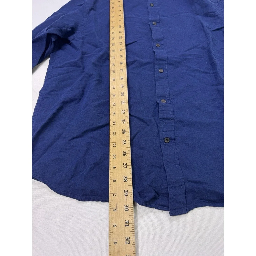Banana Republic Slim Linen Blend Button Up Shirt Mens XL Blue Casual Lightweight